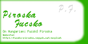 piroska fucsko business card